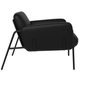 Ver imagem 6 de Kit Poltrona Cadeira Decorativa + Puf Serrana Zahav Estofado:Courino Sintético Preto