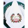 Guardanapo bordado com o monograma do natal, algodão + linho. Ideal para deixar sua mesa mais bonita - 1