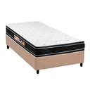 Ver imagem 1 de Cama Box Solteiro: Colchão Espuma D33 Castor Black e White + Base CRC Suede Clean(88x188)