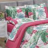 Edredom Queen Size Flamingo Estampado 200 Fios Dupla Face + Jogo de Cama - 7 Peças - 7