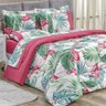 Edredom Queen Size Flamingo Estampado 200 Fios Dupla Face + Jogo de Cama - 7 Peças - 1