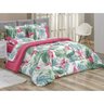 Edredom Queen Size Flamingo Estampado 200 Fios Dupla Face + Jogo de Cama - 7 Peças - 8