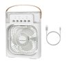 Ventilador Portátil Umidificador de Ar Climatizador Portátil Usb de Mesa com Iluminação Branco - 1