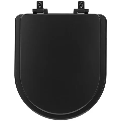 Assento Sanitário MDF Soft Close Link/LK Preto Fosco para Vaso Deca com Ferragem Preta