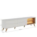 Ver imagem 2 de Rack Bancada Amalfi Off White Matte Freijó Pés em Madeira- Colibri