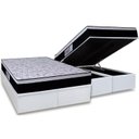 Ver imagem 1 de Cama Box Baú Queen: Colchão Ortopédico Orthoflex Foggia Sogni Unic Face + Base CRC Courano White(158