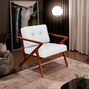 Ver imagem 1 de Poltrona Decorativa Sala de Estar com Cintas de Corano Laís B04 Facto Branco - Lyam Decor