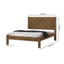 Ver imagem 3 de Cama Lai Casal com Cabeceira Trabalhada 100% Mdf com Estrado em Madeira Cor Jequitiba Ja