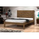 Ver imagem 1 de Cama Lai Casal com Cabeceira Trabalhada 100% Mdf com Estrado em Madeira Cor Jequitiba Ja