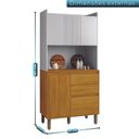 Ver imagem 7 de Kit Armário de Cozinha 4 Portas 2 Gavetas Lucca Chf Móveis Cinamomo com Branco Acetinado