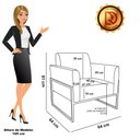Ver mais imagens de Sofá Namoradeira com Poltrona Base Industrial Alta Dourado Marisa Suede D03 - D’RossiMarrom
