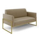 Ver imagem 3 de Sofá Namoradeira com Poltrona Base Industrial Alta Dourado Marisa Suede D03 - D’RossiMarrom