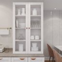 Ver imagem 1 de Armário Aéreo Planejado 2 Portas 135cm com Porta de Vidro Arizona CabeCasa MadeiraOriginals Branco