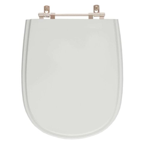 Assento Sanitário Tampa de Vaso Madeira Mdf Laqueado Paris para Bacia Ideal Standard - Cinza Claro
