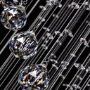 Ver imagem 3 de Lustre Cristal Sofisticado Alto Brilho Luxuoso Base Inox