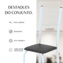 Ver imagem 4 de Conjunto de Mesa Tubular 70cm x 70cm Tampo em MDF com 4 Cadeiras Dany Branco/Preto Liso