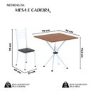Ver imagem 3 de Conjunto de Mesa Tubular 70cm x 70cm Tampo em MDF com 4 Cadeiras Dany Branco/Preto Liso