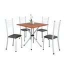 Ver imagem 2 de Conjunto de Mesa Tubular 70cm x 70cm Tampo em MDF com 4 Cadeiras Dany Branco/Preto Liso