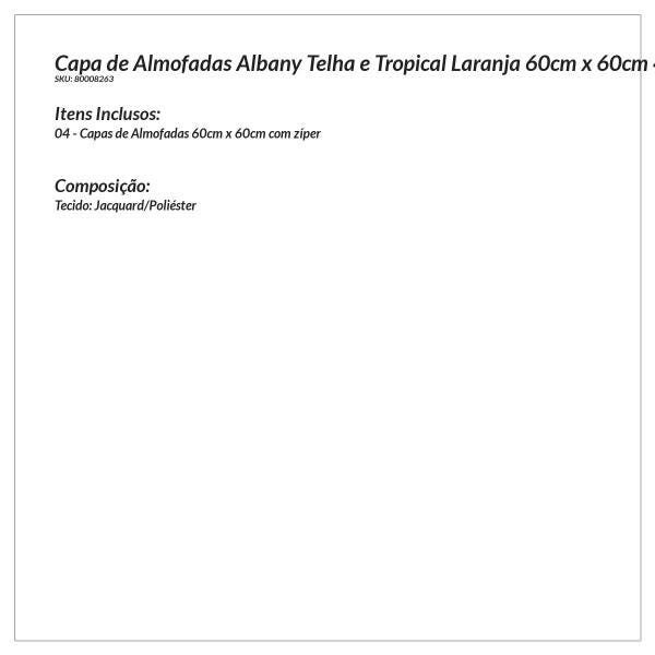 Capa de Almofada Grande Albany 4 Unidades 60cm x 60cm Tecido Jacquard - 8