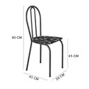 Ver imagem 2 de Kit 4 Cadeiras de Cozinha Texas Estampado Preto Florido Pés de Ferro Cromo Preto - Pallazio