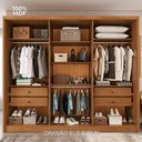 Ver imagem 5 de Guarda-Roupa Casal com Espelho 6 Portas e 4 Gavetas Multimóveis Crnvh-GRP141 Cinamomo/Bege