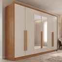 Ver imagem 1 de Guarda-Roupa Casal com Espelho 6 Portas e 4 Gavetas Multimóveis Crnvh-GRP141 Cinamomo/Bege