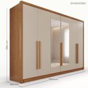 Ver imagem 4 de Guarda-Roupa Casal com Espelho 6 Portas e 4 Gavetas Multimóveis Crnvh-GRP141 Cinamomo/Bege