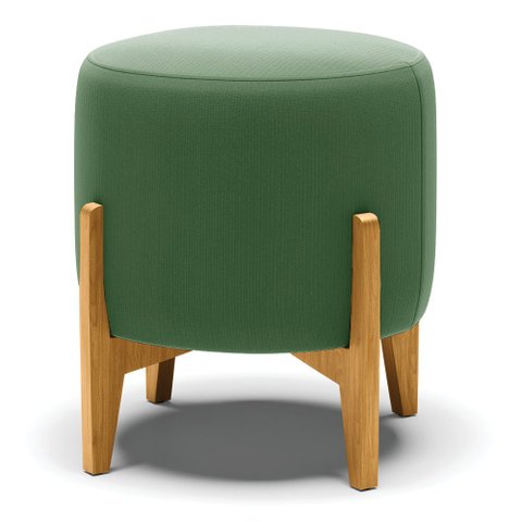 Puff Stella Suede Verde Base Madeira Castanho - D’Rossi