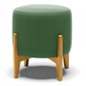Puff Stella Suede Verde Base Madeira Castanho - D'Rossi DRossi - 1