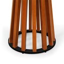 Ver imagem 2 de Mesa de Jantar Redonda TALIA Pés Amadeirados e Tampo em MDF 100cm Preta - MadeDecor