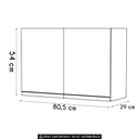 Ver imagem 5 de Armário de Cozinha Aéreo 80cm 2 Portas Califórnia Cinza Claro - Lumil