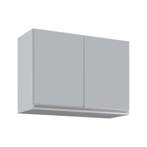Armário de Cozinha Aéreo 80cm 2 Portas Califórnia Cinza Claro - Lumil