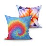 Almofada Colorida Tie Dye Estampada Kit 2 Unidades 45cm x 45cm com Refil de Silicone Super Macio - 1