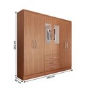 Ver imagem 5 de Guarda-roupa Solteiro Vigo 6 Portas 3 Gavetas com Espelho Cinamomo - Panorama Móveis