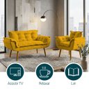 Ver imagem 5 de Kit Namoradeira e Poltrona Decorativa para Sala Recepção Manicure Consultório Alice Tecido Suede