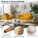 Ver imagem 3 de Kit Namoradeira e Poltrona Decorativa para Sala Recepção Manicure Consultório Alice Tecido Suede