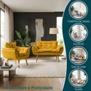 Ver imagem 4 de Kit Namoradeira e Poltrona Decorativa para Sala Recepção Manicure Consultório Alice Tecido Suede