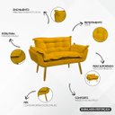 Ver mais imagens de Kit Namoradeira e Poltrona Decorativa para Sala Recepção Manicure Consultório Alice Tecido Suede