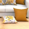 Kit Capa Almofada Mostarda e Estampada 2 Unidades Grande 60cm x 60cm com zíper Tecido Jacquard - 2