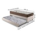 Ver imagem 2 de Bicama Box Solteiro Linho Bege 88x188x28 Cm com Colchão Relax Adorabile Molas Ensacadas Ecoflex