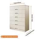 Ver imagem 2 de Cômoda para Quarto 6 Gavetas Sevilha Made Marcs Off White