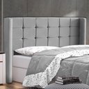 Ver imagem 2 de Cabeceira Cama Box Casal Queen Size Gioconda 160cm Com Frame Suede Cinza - Desk Design