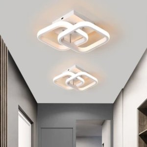Luminaria Plafon Teto Pendente Quadrado Luz Led Sobrepor 22w Cor Branco Luz Amarela 3000k