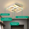 Luminaria Plafon Teto Pendente Quadrado Luz Led Sobrepor 22w Cor Branco Luz Amarela 3000k - 4