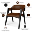 Ver imagem 4 de Kit 4 Cadeiras Sala de Jantar Estar Living Estofada Suran L02 Preto Couríssimo Marrom - Lyam Decor