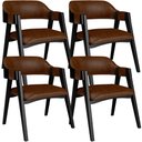 Ver imagem 1 de Kit 4 Cadeiras Sala de Jantar Estar Living Estofada Suran L02 Preto Couríssimo Marrom - Lyam Decor