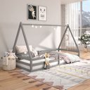 Ver imagem 1 de Cama Montessoriana Madeira Maciça Casa Estrado Sila Cinza Idimex