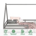 Ver imagem 3 de Cama Montessoriana Madeira Maciça Casa Estrado Sila Cinza Idimex