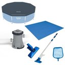 Ver imagem 1 de Kit Filtro 1.250 Litros/Hora 110v + Capa 305 Estrutural + Forro + Kit Limpeza Bestway