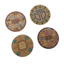 Ver imagem 2 de Kit 8 Porta Copos em Cortiça Suporte Descanso de Mesa Bolacha para Taça Xicara Copo Redondo